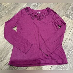 Merona Women's Plum Long Sleeve Top with Rosette Detail